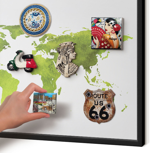 Tableau magnétique encadré de couleur noire Carte verte