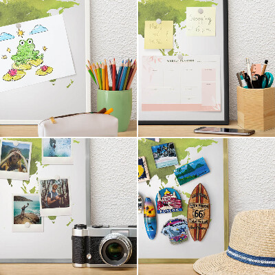 Tableau magnétique encadré de couleur noire Carte verte