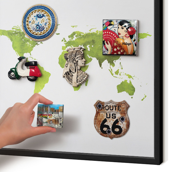 Tableau magnétique encadré de couleur noire Carte verte
