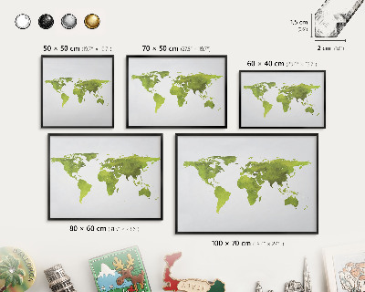 Tableau magnétique encadré de couleur noire Carte verte