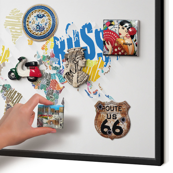 Panneau pour aimants souvenirs cadre noir Carte des couleurs