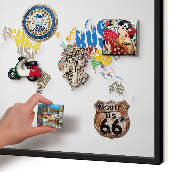 Panneau pour aimants souvenirs cadre noir Carte des couleurs