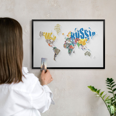 Panneau pour aimants souvenirs cadre noir Carte des couleurs