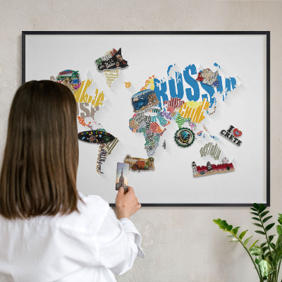 Panneau pour aimants souvenirs cadre noir Carte des couleurs