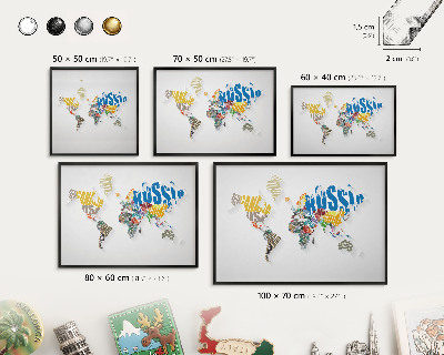 Panneau pour aimants souvenirs cadre noir Carte des couleurs