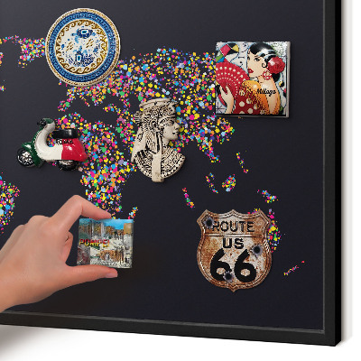 Tableau magnétique encadré de couleur noire Carte des couleurs