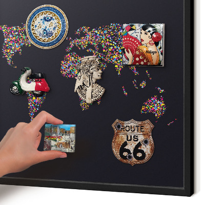 Tableau magnétique encadré de couleur noire Carte des couleurs