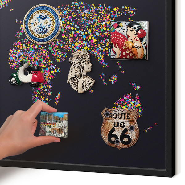 Tableau magnétique encadré de couleur noire Carte des couleurs
