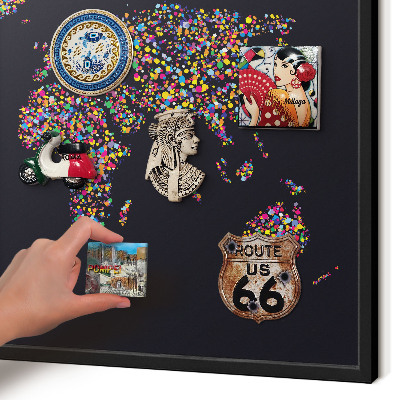 Tableau magnétique encadré de couleur noire Carte des couleurs