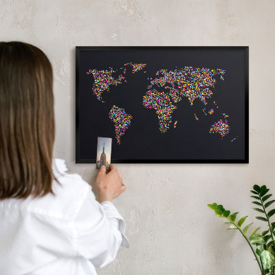 Tableau magnétique encadré de couleur noire Carte des couleurs