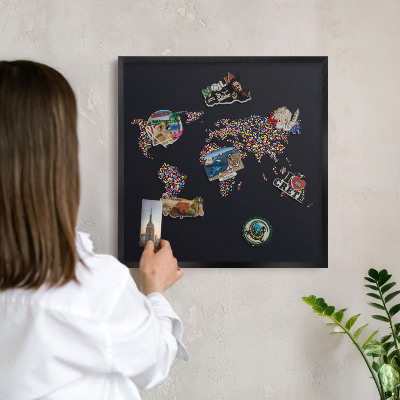 Tableau magnétique encadré de couleur noire Carte des couleurs