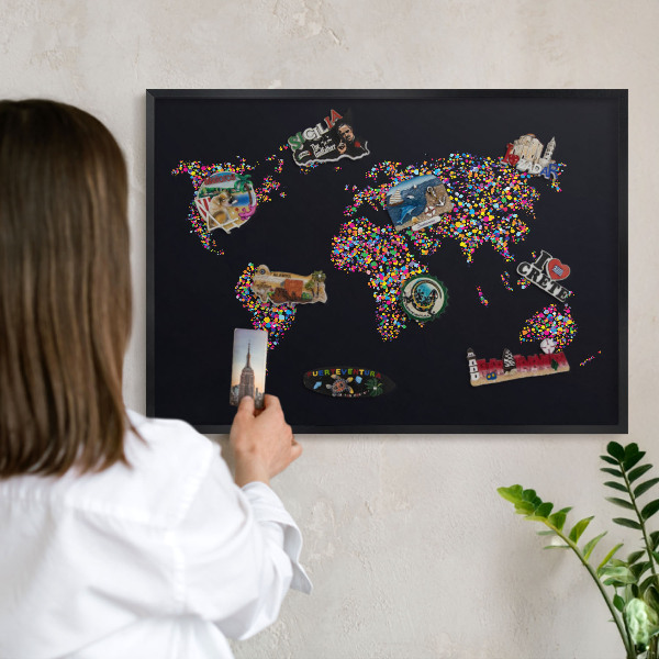 Tableau magnétique encadré de couleur noire Carte des couleurs