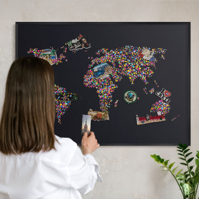 Tableau magnétique encadré de couleur noire Carte des couleurs