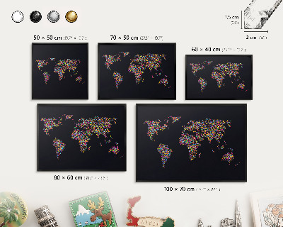 Tableau magnétique encadré de couleur noire Carte des couleurs