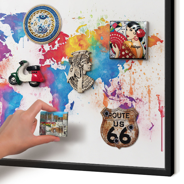 Tableau magnétique encadré de couleur noire Carte des couleurs