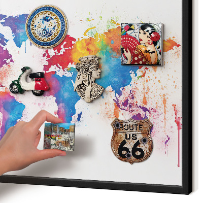 Tableau magnétique encadré de couleur noire Carte des couleurs
