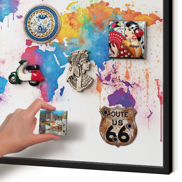 Tableau magnétique encadré de couleur noire Carte des couleurs