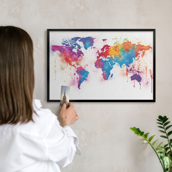 Tableau magnétique encadré de couleur noire Carte des couleurs