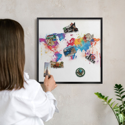 Tableau magnétique encadré de couleur noire Carte des couleurs