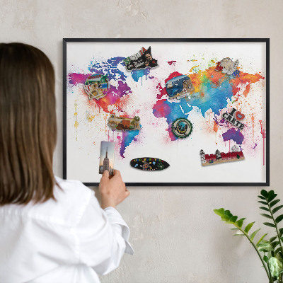Tableau magnétique encadré de couleur noire Carte des couleurs