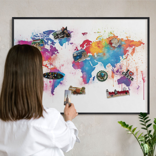 Tableau magnétique encadré de couleur noire Carte des couleurs