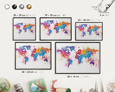 Tableau magnétique encadré de couleur noire Carte des couleurs