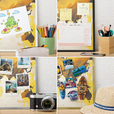 Panneau pour aimants souvenirs cadre noir Carte du monde