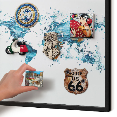 Tableau magnétique encadré de couleur noire Carte de l'eau