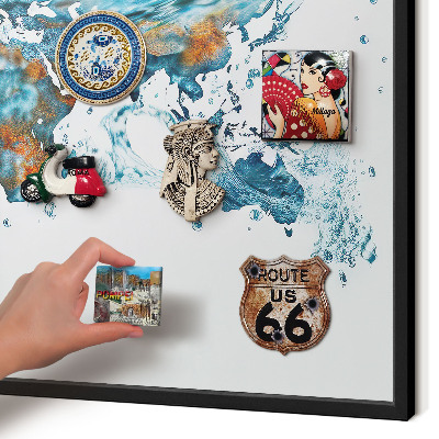 Tableau magnétique encadré de couleur noire Carte de l'eau