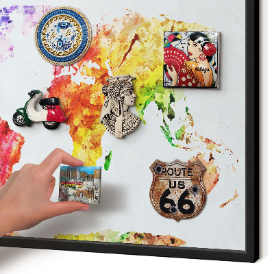 Panneau pour aimants souvenirs cadre noir Carte des couleurs