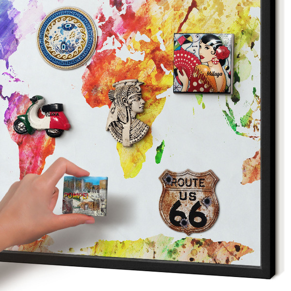Panneau pour aimants souvenirs cadre noir Carte des couleurs