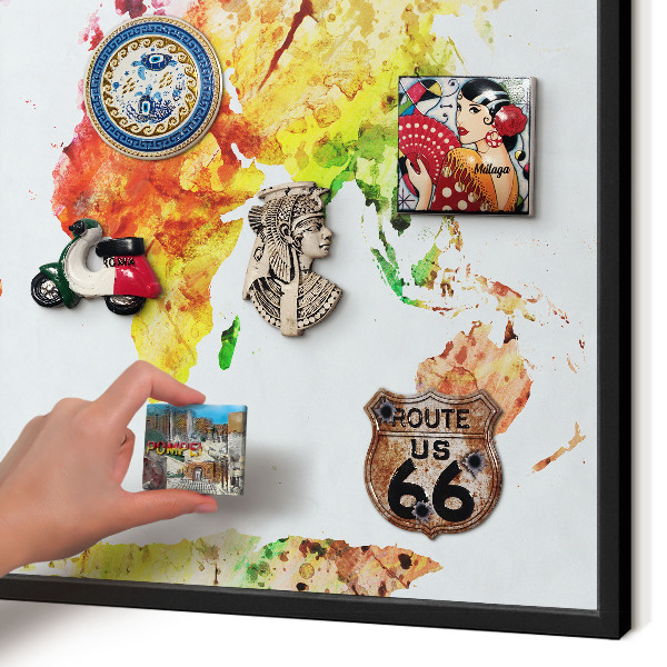 Panneau pour aimants souvenirs cadre noir Carte des couleurs