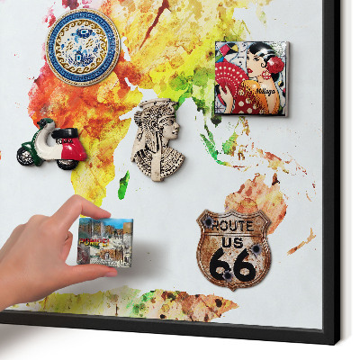 Panneau pour aimants souvenirs cadre noir Carte des couleurs