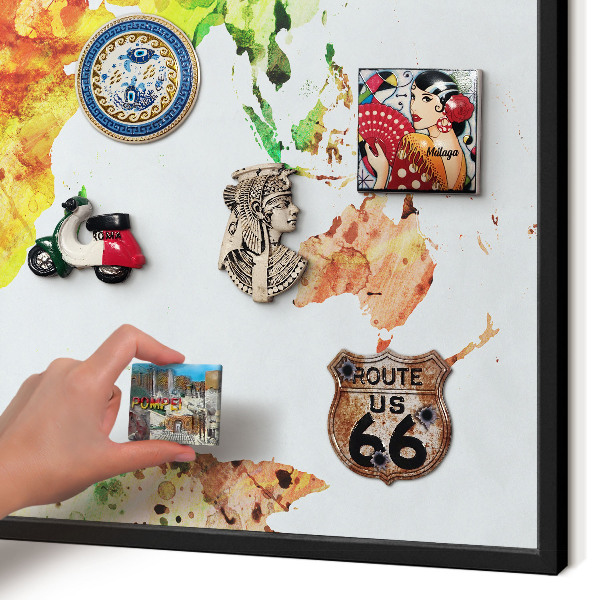 Panneau pour aimants souvenirs cadre noir Carte des couleurs
