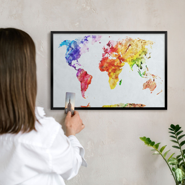 Panneau pour aimants souvenirs cadre noir Carte des couleurs