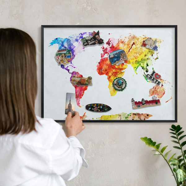 Panneau pour aimants souvenirs cadre noir Carte des couleurs