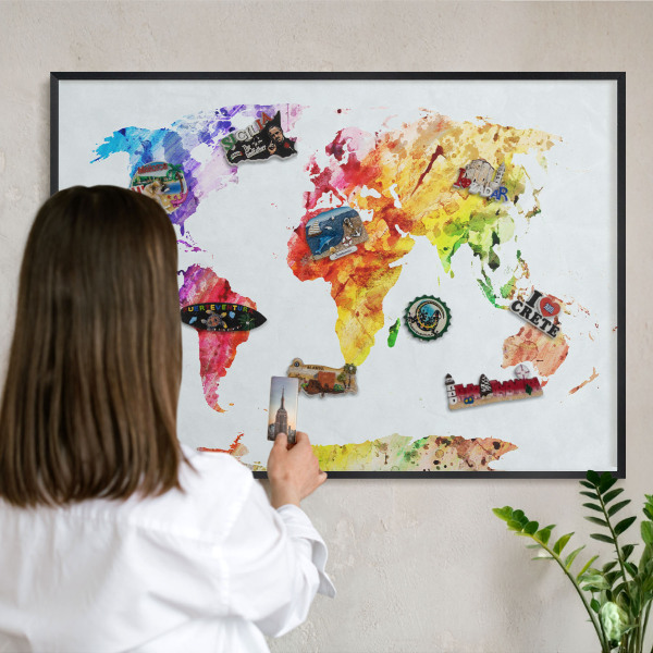 Panneau pour aimants souvenirs cadre noir Carte des couleurs