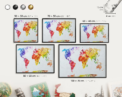 Panneau pour aimants souvenirs cadre noir Carte des couleurs
