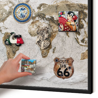 Panneau pour aimants souvenirs cadre noir Carte en relief