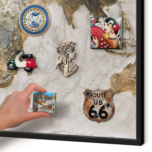 Panneau pour aimants souvenirs cadre noir Carte en relief