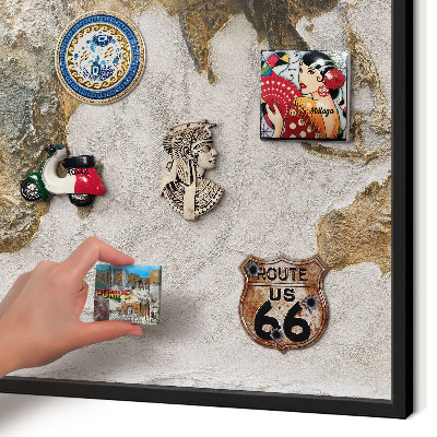 Panneau pour aimants souvenirs cadre noir Carte en relief