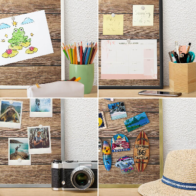 Tableau magnétique encadré de couleur noire Texture bois