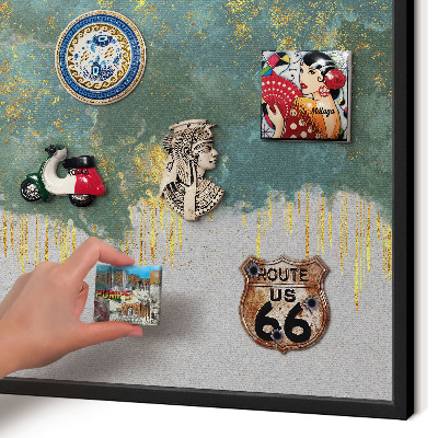 Panneau pour aimants souvenirs cadre noir Abstraction turquoise