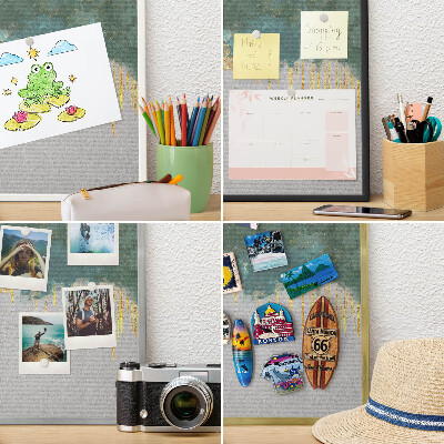 Panneau pour aimants souvenirs cadre noir Abstraction turquoise
