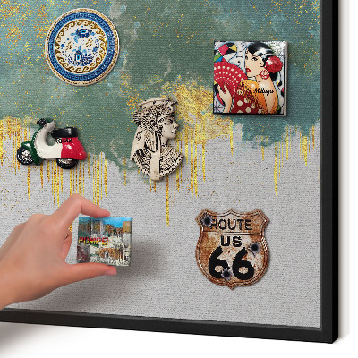 Panneau pour aimants souvenirs cadre noir Abstraction turquoise