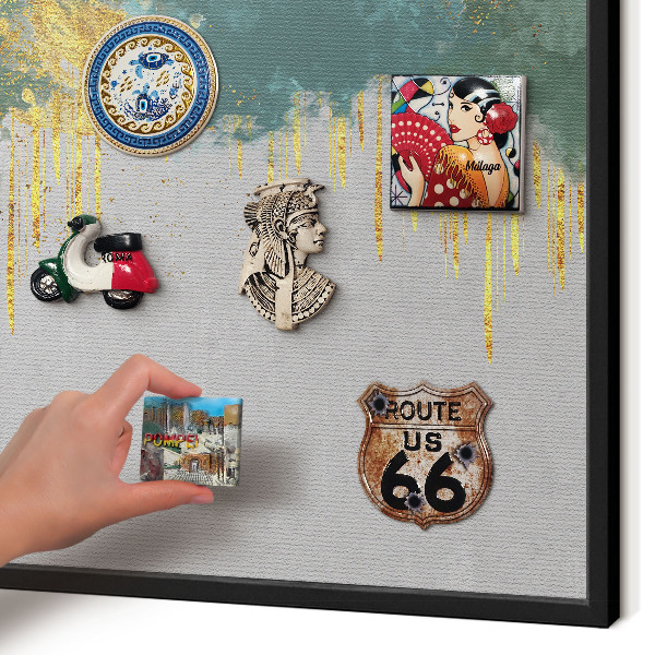 Panneau pour aimants souvenirs cadre noir Abstraction turquoise