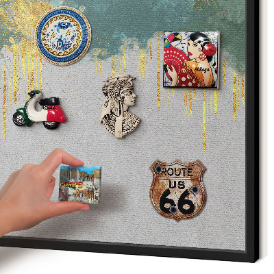 Panneau pour aimants souvenirs cadre noir Abstraction turquoise