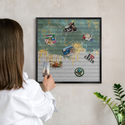 Panneau pour aimants souvenirs cadre noir Abstraction turquoise
