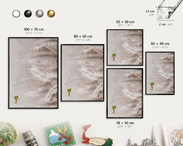 Tableau magnétique encadré de couleur noire La nature des feuilles