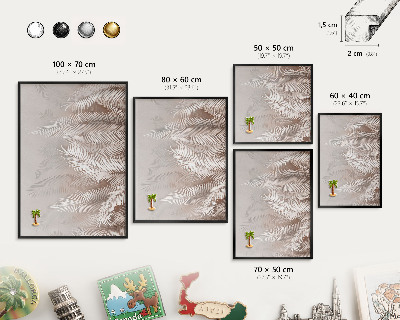 Tableau magnétique encadré de couleur noire La nature des feuilles